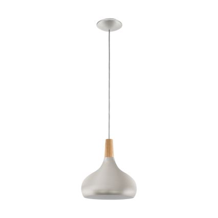 Eglo - Hänglampa på kabel 1xE27/60W/230V Ø 28 cm silverfärgad