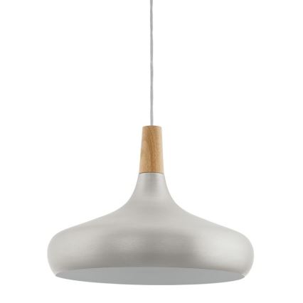 Eglo - Ljuskrona med textilsladd 1xE27/40W/230V diameter 40 cm silver - FSC certifierade