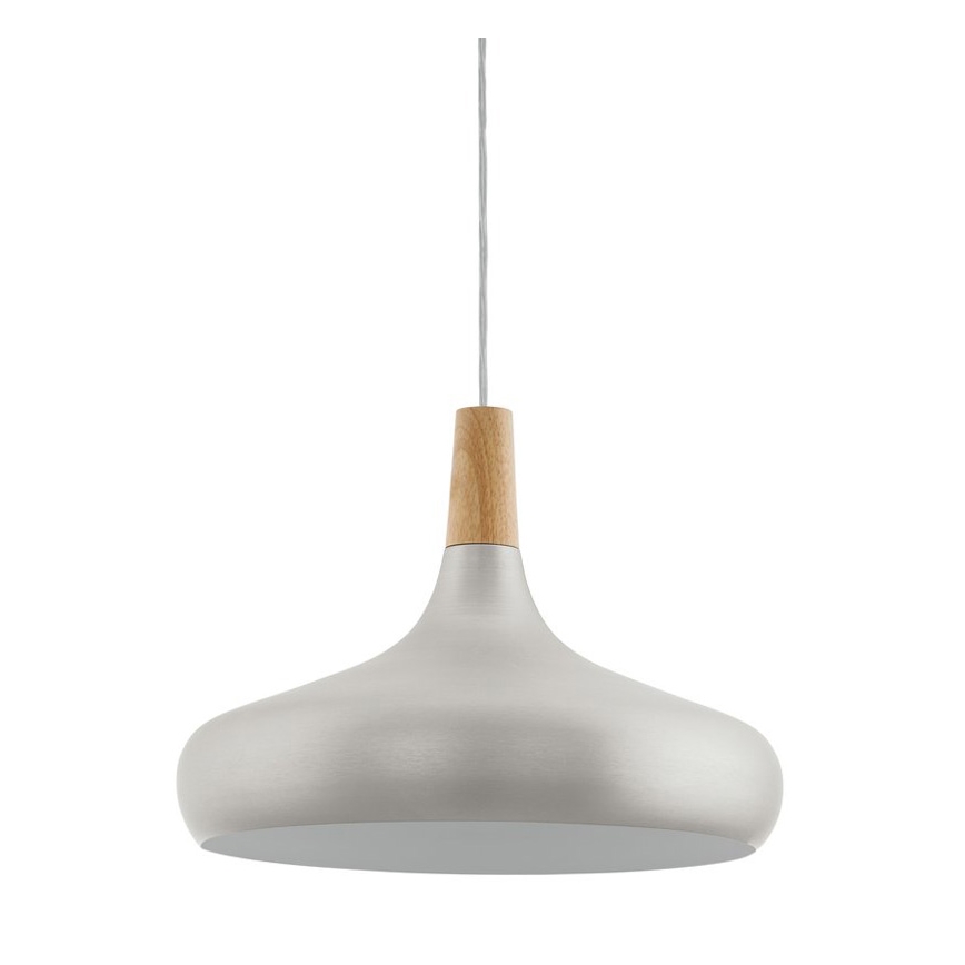 Eglo - Ljuskrona med textilsladd 1xE27/40W/230V diameter 40 cm silver - FSC certifierade