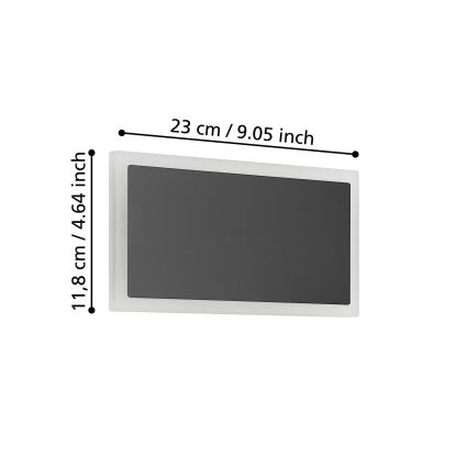 Eglo - LED väggbelysning LED/12W/230V 3000K 12x23 cm svart