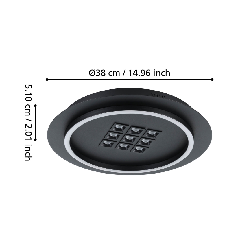 Eglo - LED Dimbar taklampa LED/21,4W/230V 2700-6500K svart + fjärrkontroll