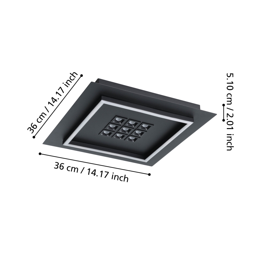Eglo - LED Dimbar taklampa LED/21,4W/230V 2700-6500K svart + fjärrkontroll