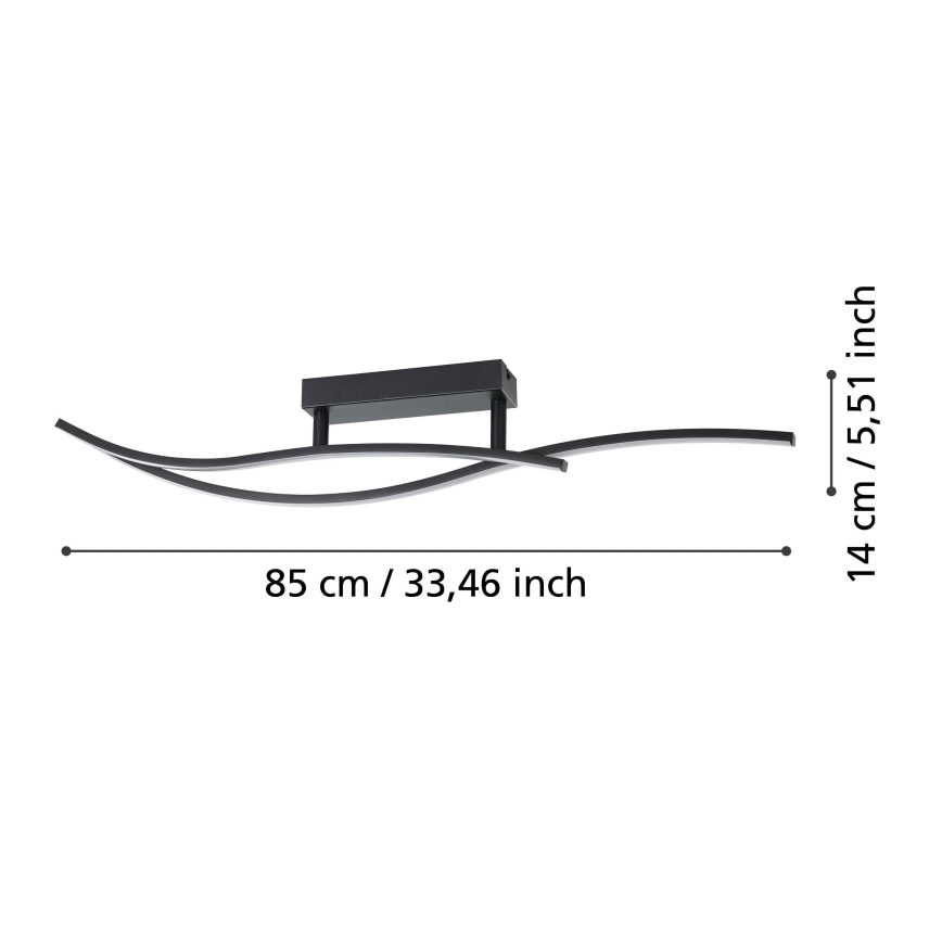 Eglo - LED taklampa LED/12W/230V 4000K svart