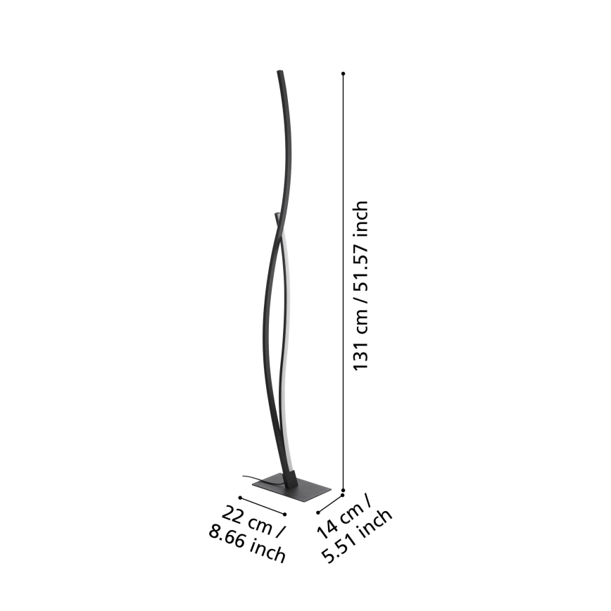 Eglo - LED golvlampa LED/20W/230V 4000K svart