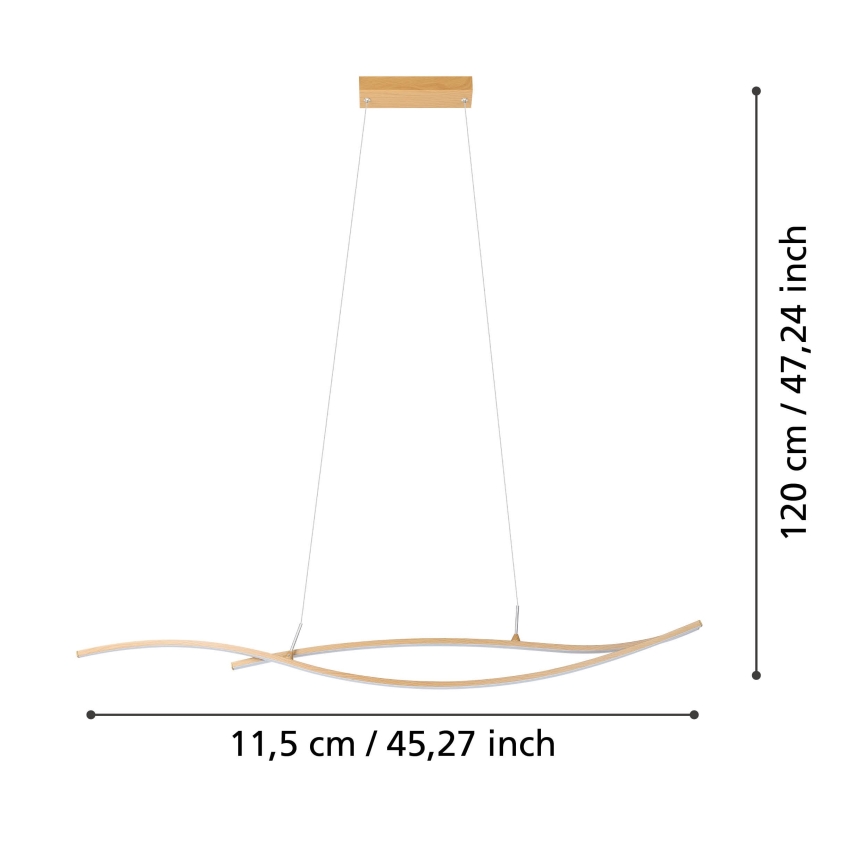 Eglo - LED ljuskrona med textilsladd LED/20W/230V 4000K beige