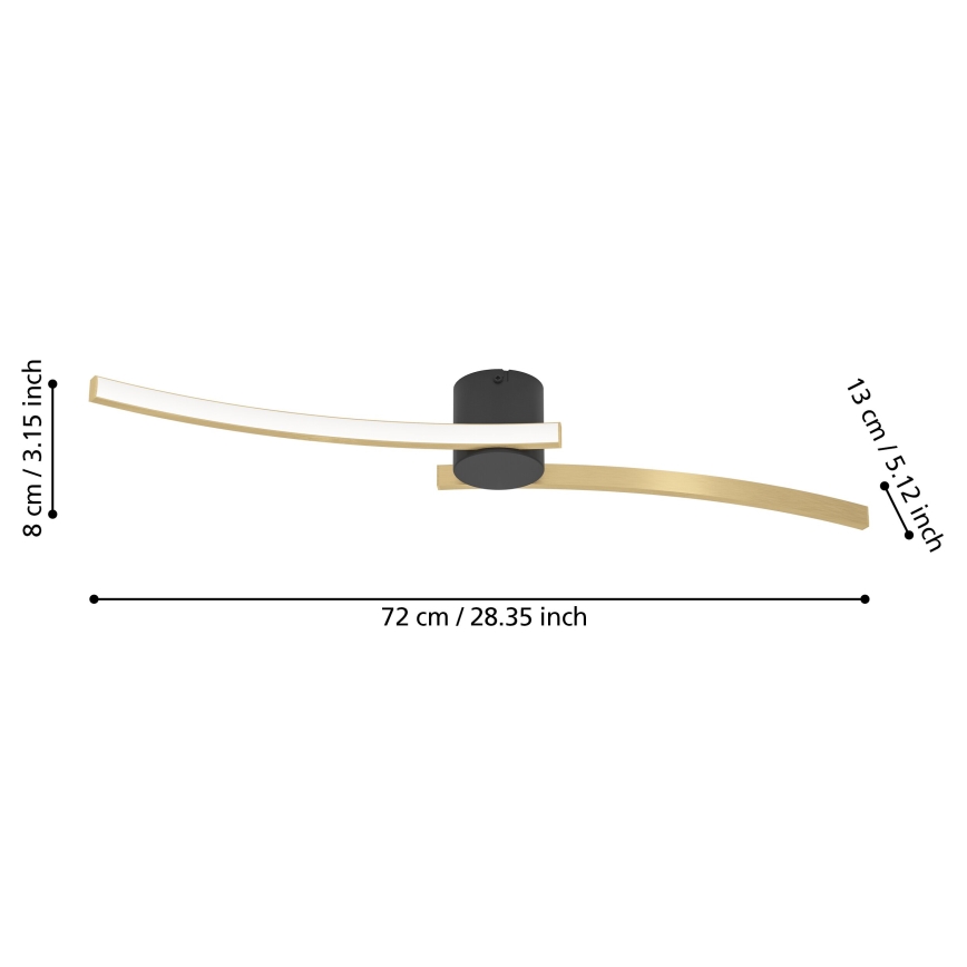 Eglo - LED taklampa LED/12W/230V 4000K guld