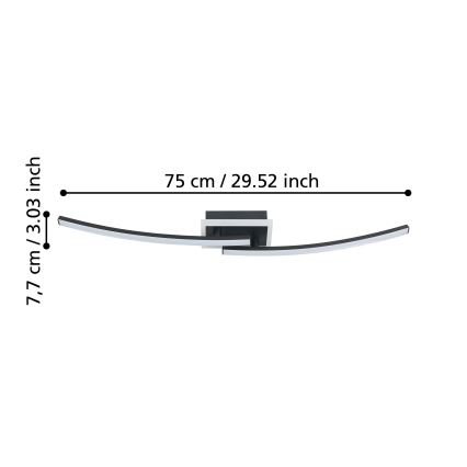 Eglo - LED taklampa LED/12W/230V 4000K svart