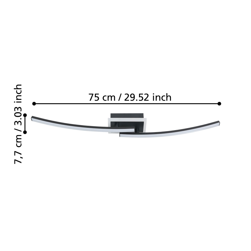 Eglo - LED taklampa LED/12W/230V 4000K svart