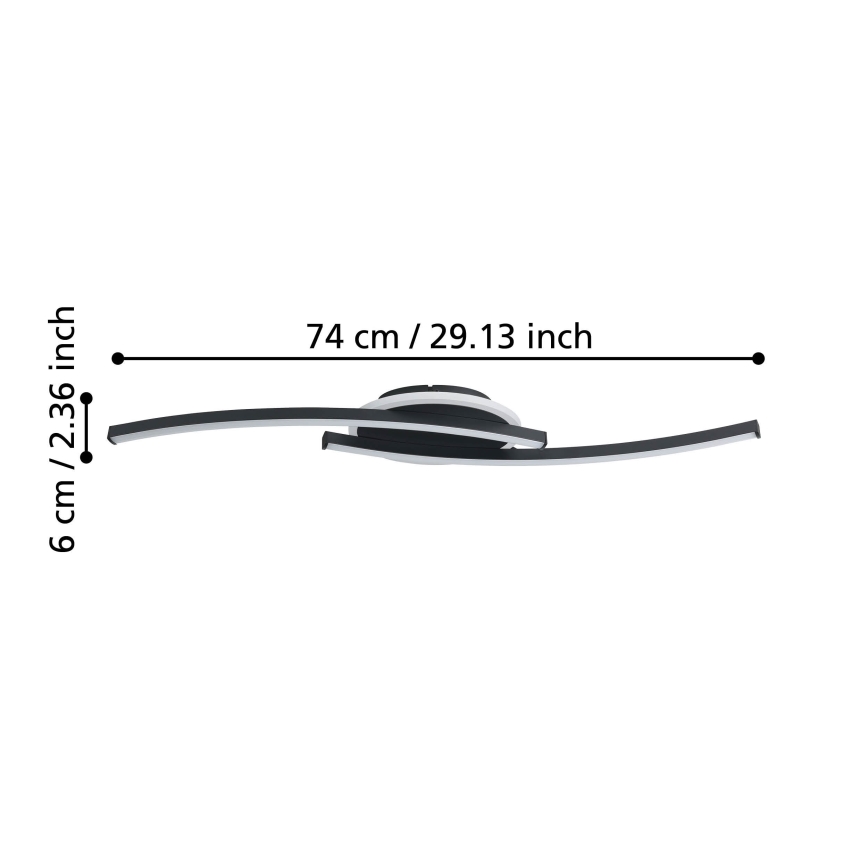 Eglo - LED taklampa LED/12W/230V 4000K svart