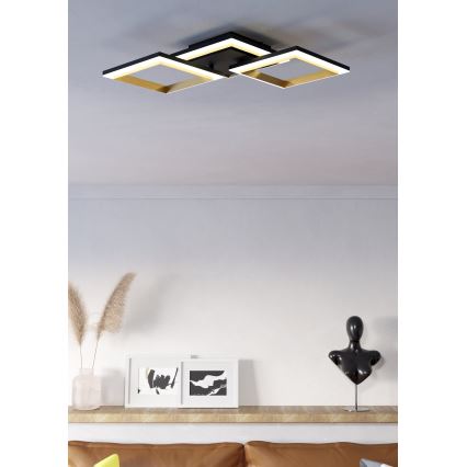 Eglo - LED Dimbar taklampa LED/20W/230V 4000K svart/guld
