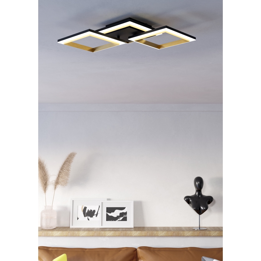 Eglo - LED Dimbar taklampa LED/20W/230V 4000K svart/guld