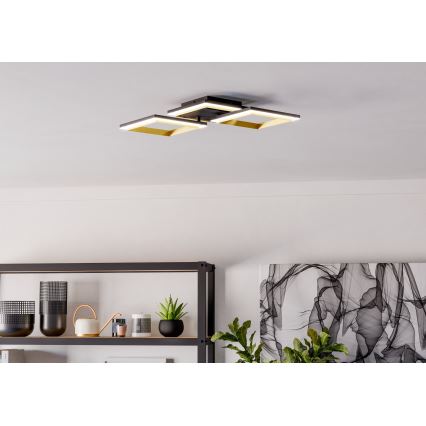 Eglo - LED Dimbar taklampa LED/20W/230V 4000K svart/guld