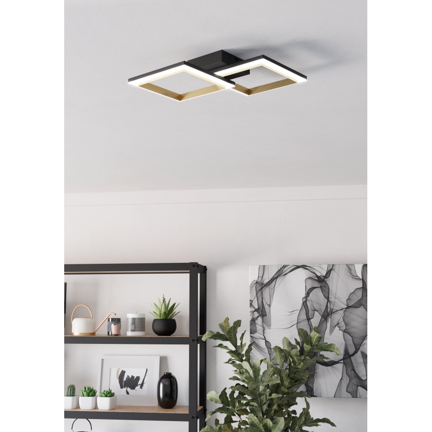 Eglo - LED Dimbar taklampa LED/18,4W/230V 4000K svart/guld