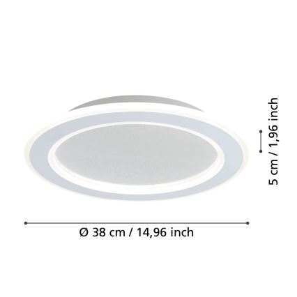 Eglo - LED Dimbar taklampa LED/20W/230V 2700-6500K vit + fjärrkontroll