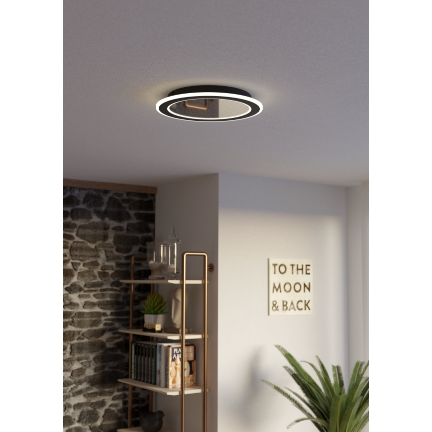 Eglo - LED Dimbar taklampa LED/20W/230V 2700-6500K svart + fjärrkontroll