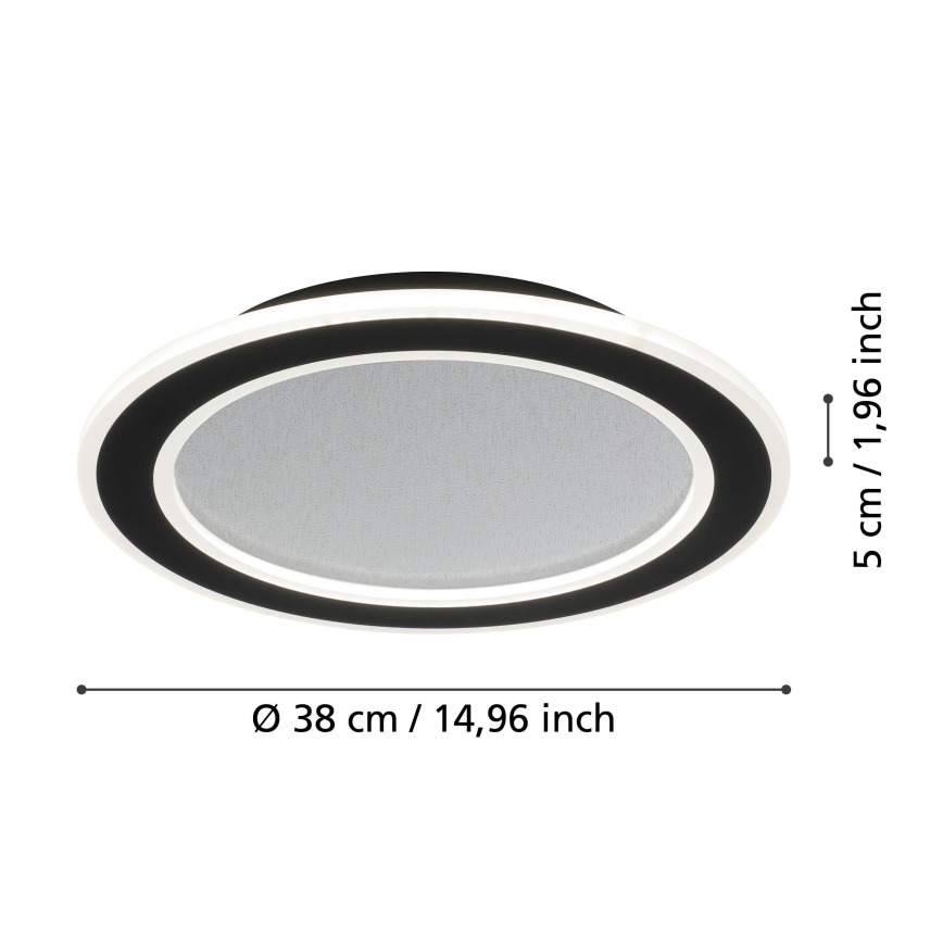 Eglo - LED Dimbar taklampa LED/20W/230V 2700-6500K svart + fjärrkontroll