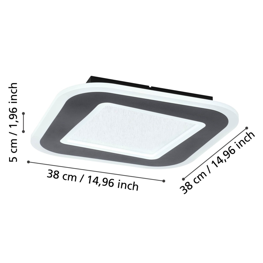 Eglo - LED Dimbar taklampa LED/20W/230V 2700-6500K svart + fjärrkontroll