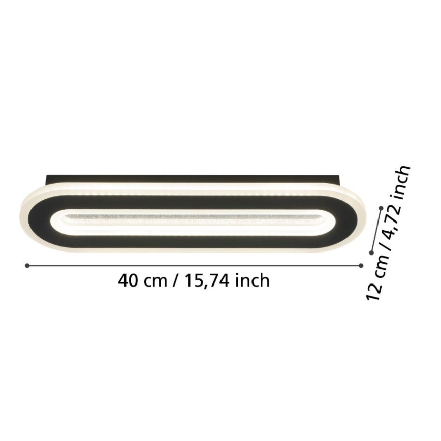 Eglo - LED väggbelysning LED/12W/230V 4000K svart