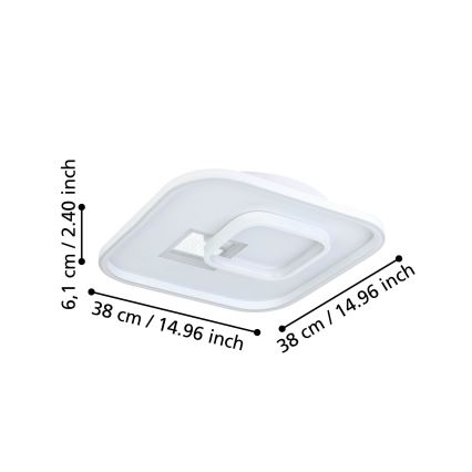 Eglo - LED taklampa 1xLED/16,2W/230V + 1xLED/9,2W 38x38 cm vit