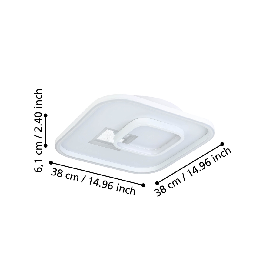 Eglo - LED taklampa 1xLED/16,2W/230V + 1xLED/9,2W 38x38 cm vit