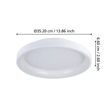 Eglo - LED Dimbar taklampa LED/12W/230V 2700-6500K vit + fjärrkontroll