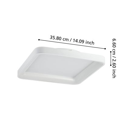 Eglo - LED Dimbar taklampa LORETELLO LED/12W/230V vit + fjärrkontroll