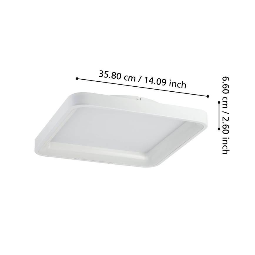 Eglo - LED Dimbar taklampa LORETELLO LED/12W/230V vit + fjärrkontroll