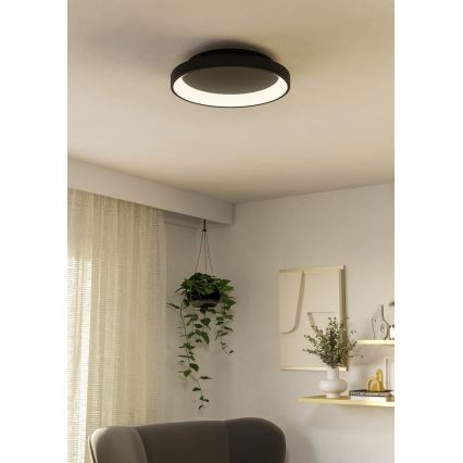 Eglo - LED Dimbar taklampa LED/12W/230V 2700-6500K svart + fjärrkontroll