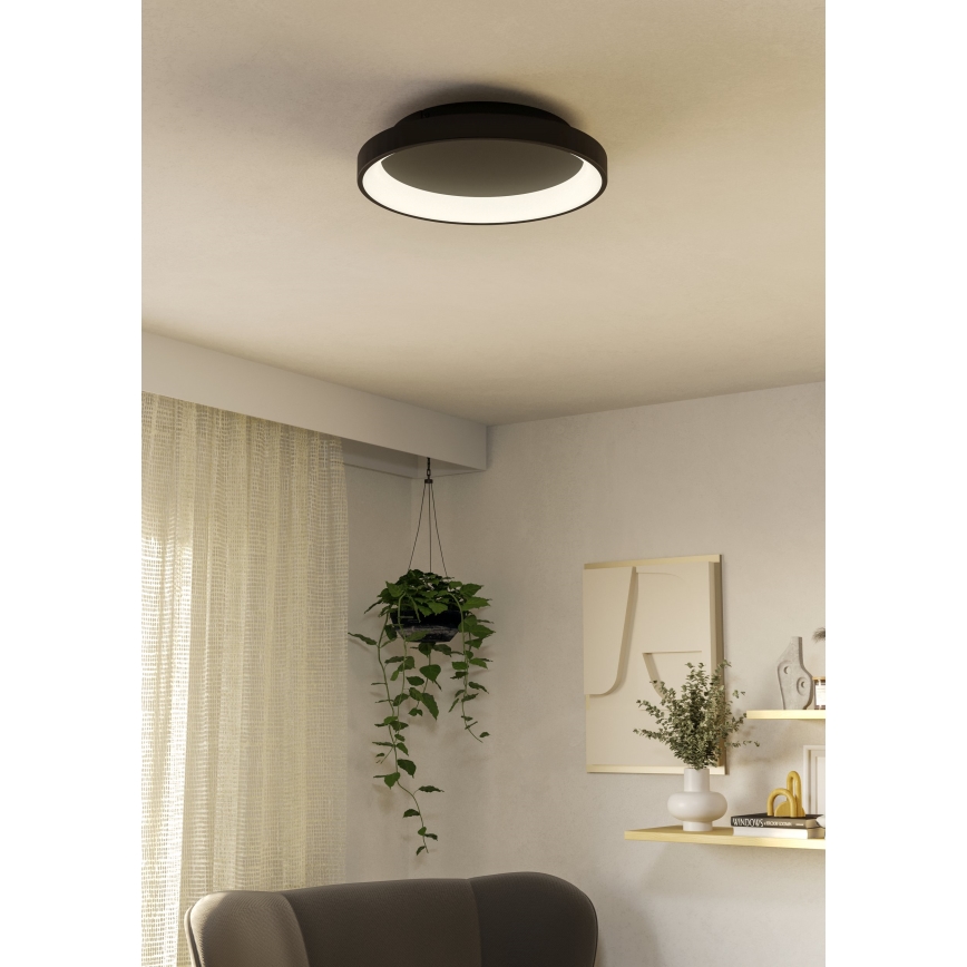 Eglo - LED Dimbar taklampa LED/12W/230V 2700-6500K svart + fjärrkontroll