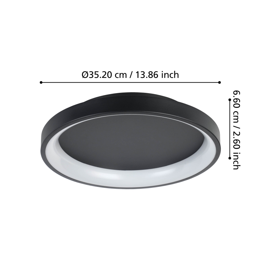 Eglo - LED Dimbar taklampa LED/12W/230V 2700-6500K svart + fjärrkontroll