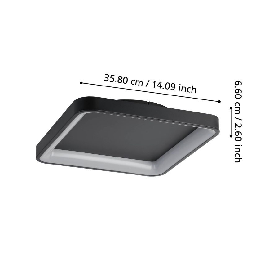 Eglo - LED Dimbar taklampa LED/12W/230V 2700-6500K svart + fjärrkontroll