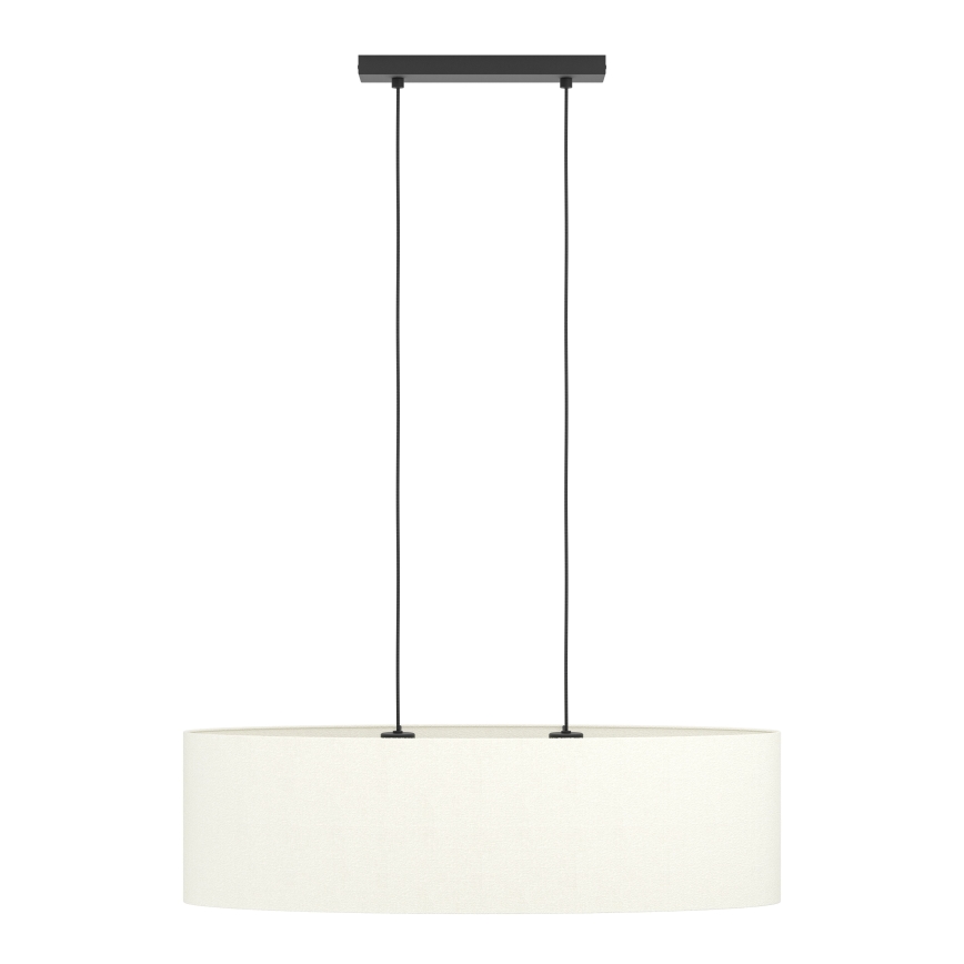 Eglo - Ljuskrona med textilsladd 2xE27/60W/230V vit