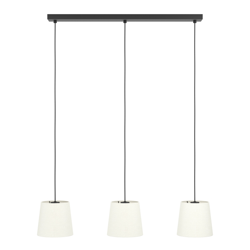 Eglo - Ljuskrona med textilsladd 3xE27/60W/230V vit