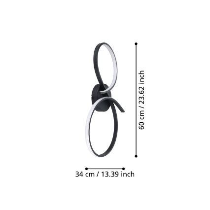 Eglo - LED taklampa LED/21W/230V 3000K svart