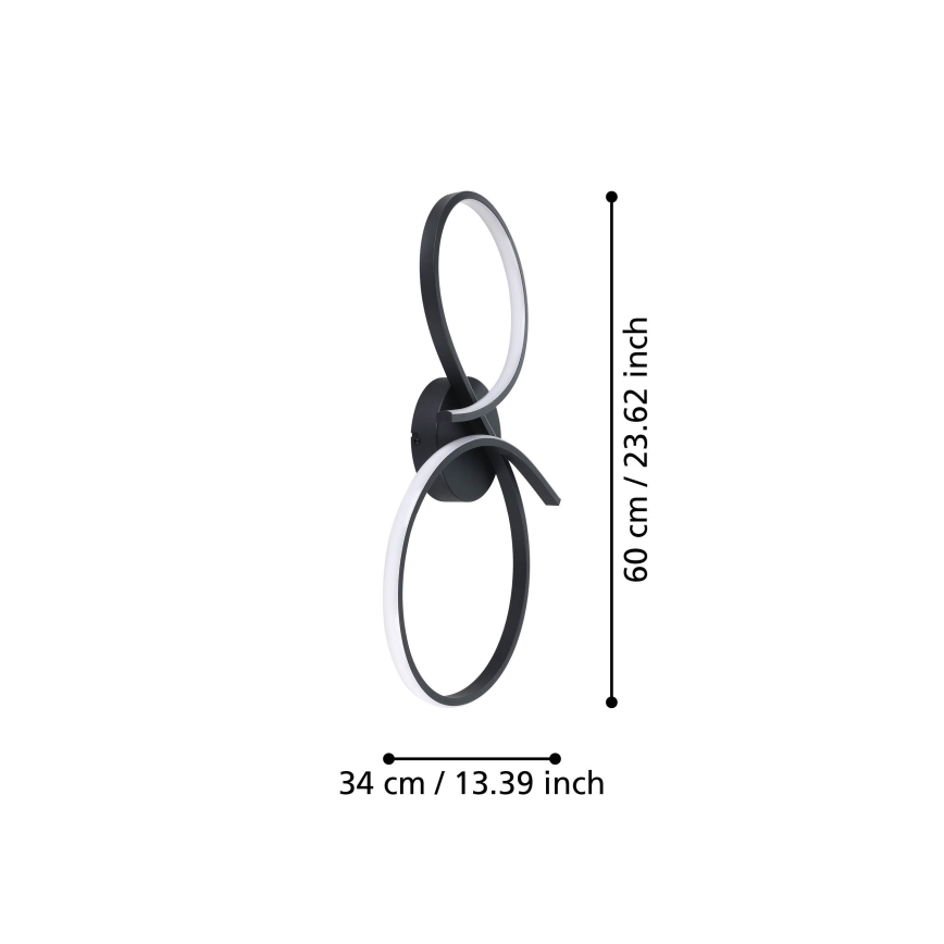 Eglo - LED taklampa LED/21W/230V 3000K svart