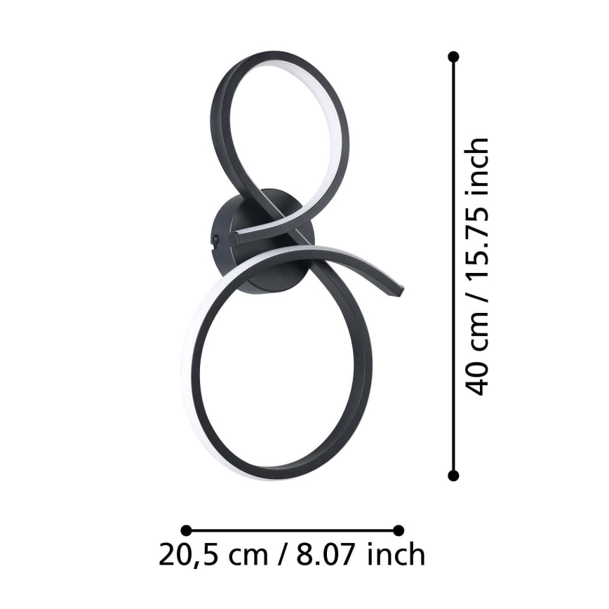Eglo - LED väggbelysning LED/11,4W/230V 3000K svart