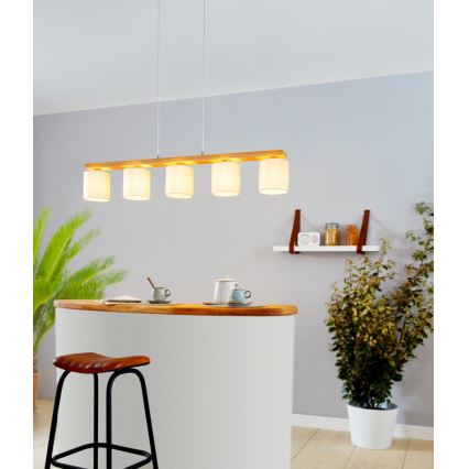 Eglo - Ljuskrona med textilsladd 5xE27/28W/230V - FSC certifierade