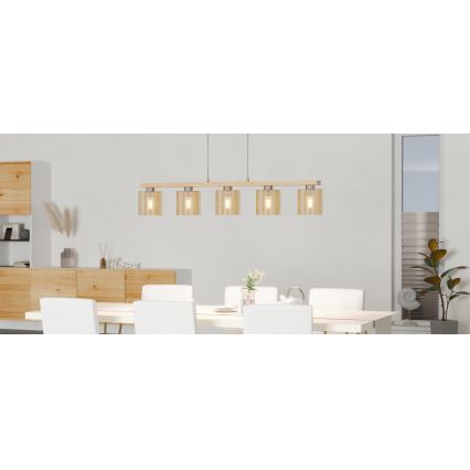 Eglo - Ljuskrona med textilsladd 5xE27/28W/230V