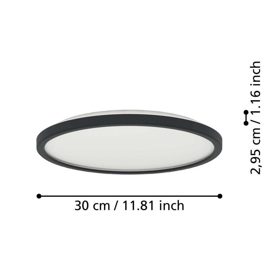 Eglo - LED taklampa för badrum LED/13,9W/230V 2700/4000/6500K diameter 30 cm IP44 svart