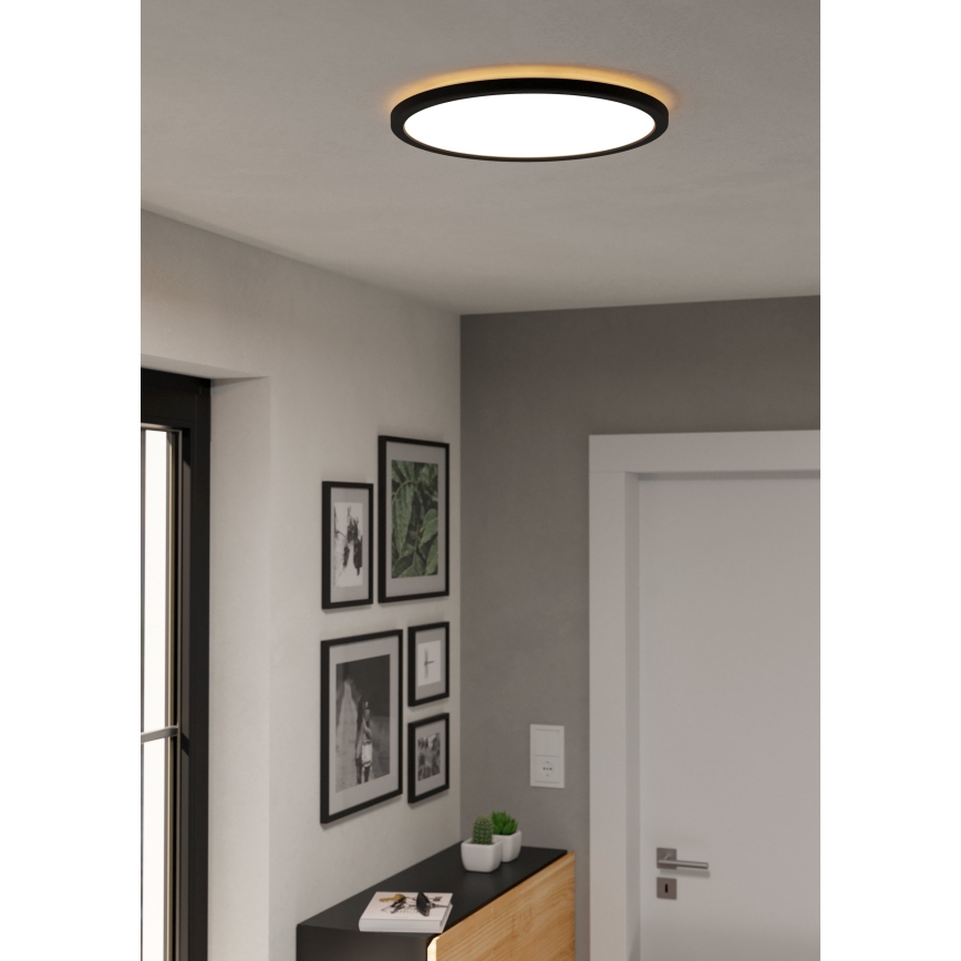 Eglo - LED taklampa för badrum LED/18,5W/230V 2700K/4000K/6500K diameter 38,9 cm IP44 svart
