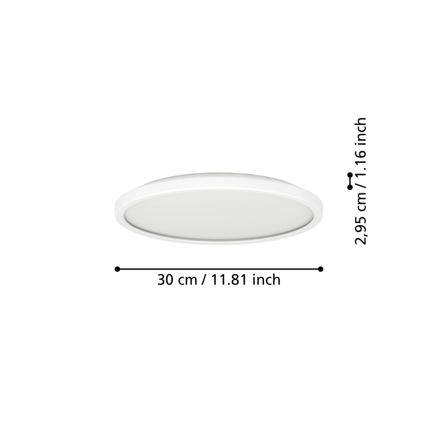 Eglo - LED taklampa för badrum LED/13,9W/230V 2700/4000/6500K diameter 30 cm IP44 vit
