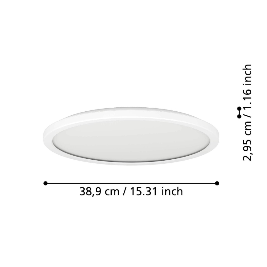 Eglo - LED taklampa för badrum LED/18,5W/230V 2700/4000/6500K diameter 38,9 cm IP44 vit