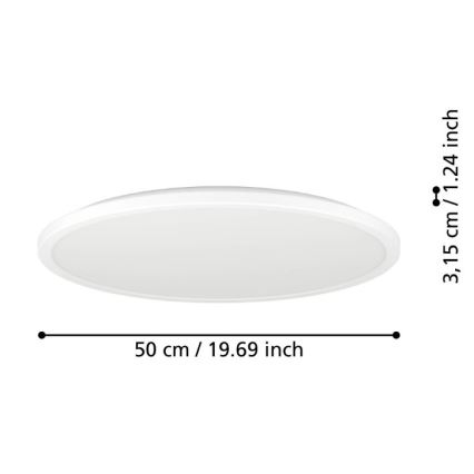Eglo - LED taklampa för badrum LED/16,8W/230V 2700/4000/6500K diameter 50 cm IP44 vit