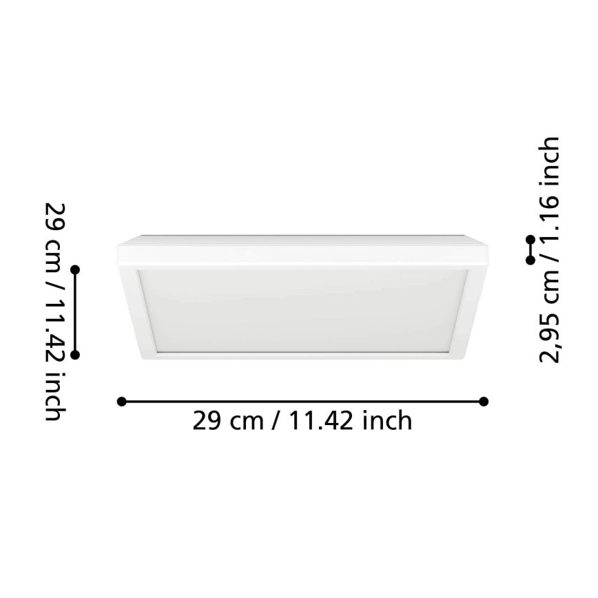 Eglo - LED taklampa för badrum LED/13,4W/230V 2700/4000/6500K 29x29 cm IP44 vit