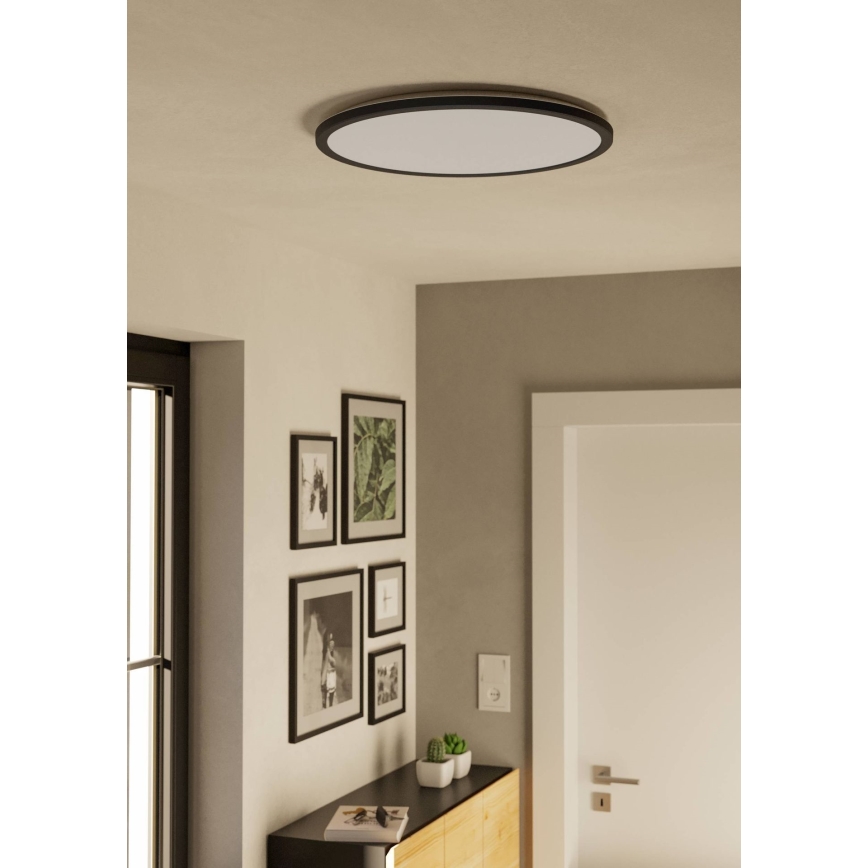 Eglo - LED ljusreglerad taklampa till badrum LED/16,8W/230V 2700-6500K diameter 50 cm IP44 svart + fjärrkontroll