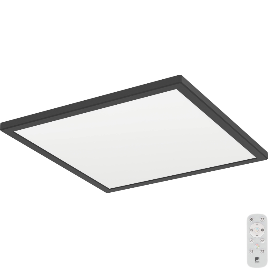 Eglo - LED ljusreglerad taklampa till badrum LED/17,6W/230V 2700-6500K 39x39 cm IP44 svart + fjärrkontroll