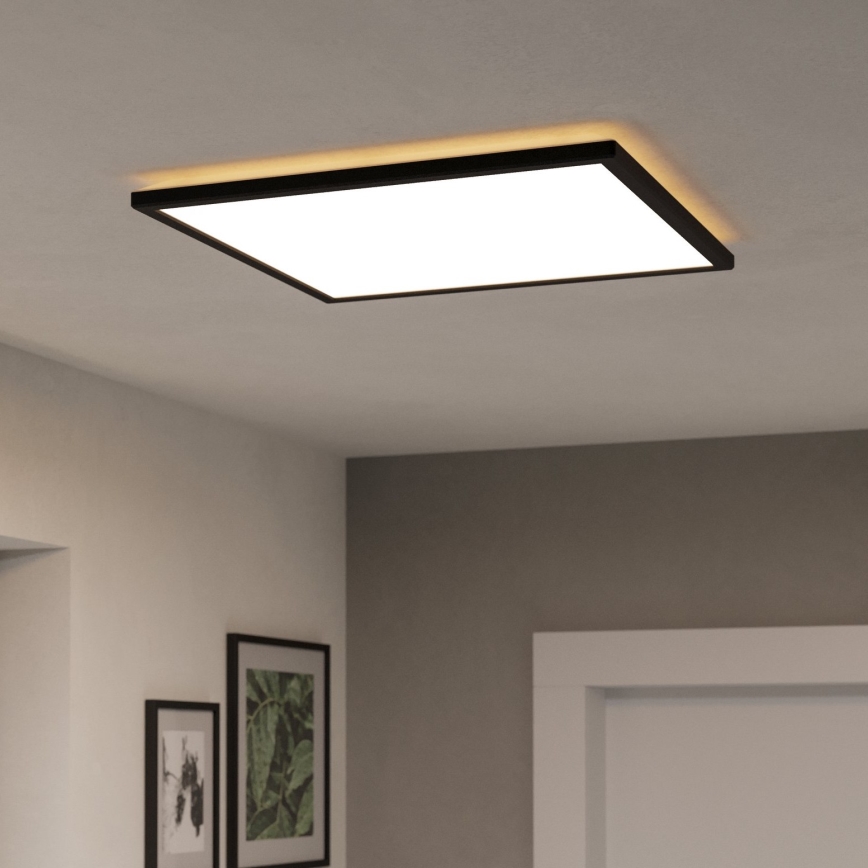 Eglo 901457 - LED ljusreglerad taklampa till badrum LED/17W/230V 2700-6500K 50x50 cm IP44 svart + fjärrkontroll