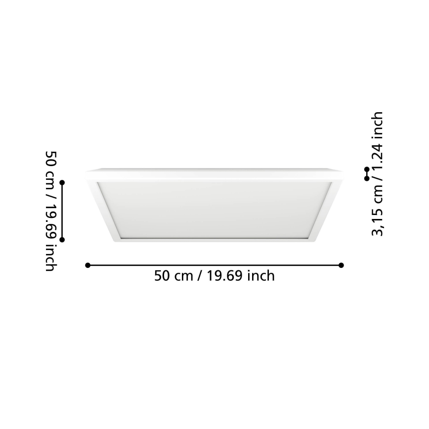 Eglo - LED ljusreglerad taklampa till badrum LED/17W/230V 2700-6500K 50x50 cm IP44 vit + fjärrkontroll