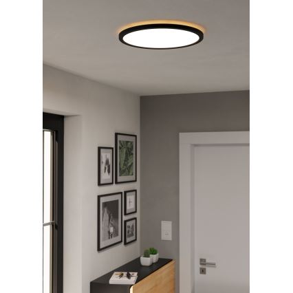 Eglo - LED RGBW Ljusreglerad vägglampa för badrum LED/18,5W/230V 2700-6500K pr.38,9cm IP44 svart ZigBee