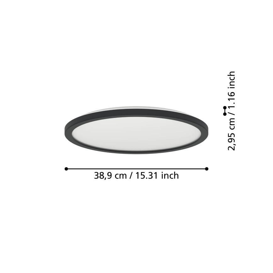 Eglo - LED RGBW Ljusreglerad vägglampa för badrum LED/18,5W/230V 2700-6500K pr.38,9cm IP44 svart ZigBee